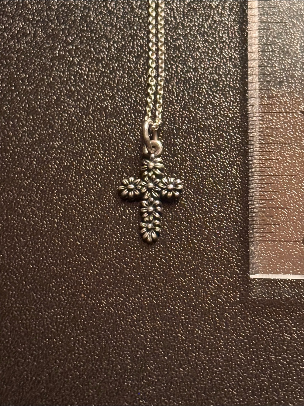 James Avery Margarita Flower Cross Pendant and Necklace